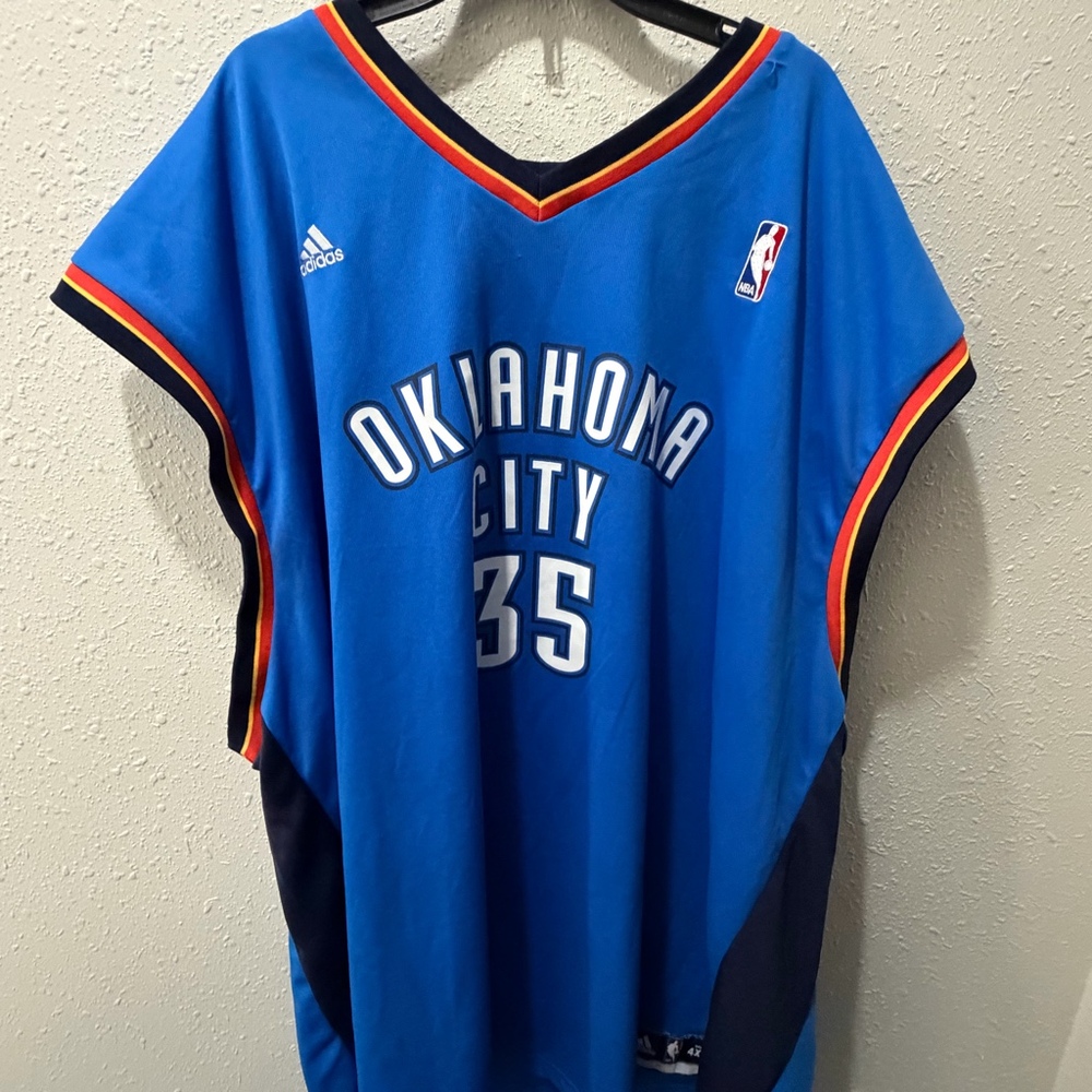 Kevin Durant #35 Oklahoma City Thunder Adidas NBA Jersey Blue Men’s 4XL